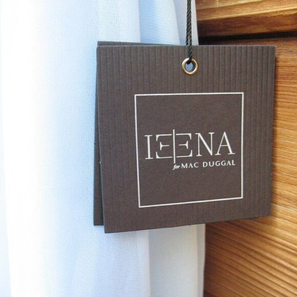 Mac Duggal 55035 Womens Blue High Neck Chiffon Gown with Bow - Picture 12 of 13